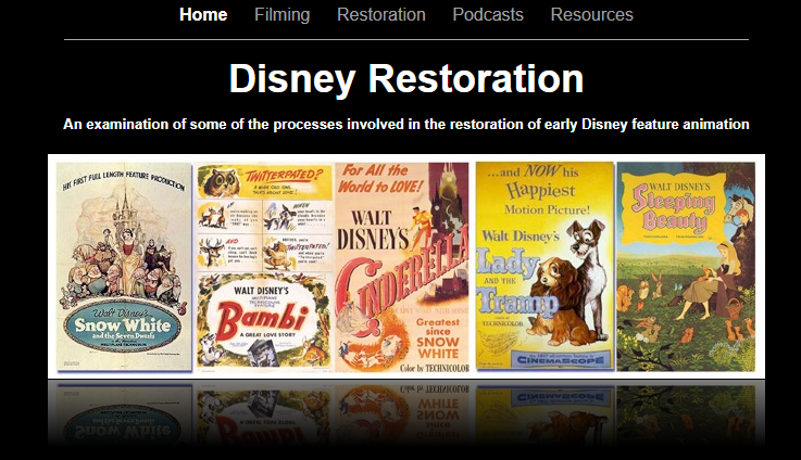 Animation Restoration Website Screencap